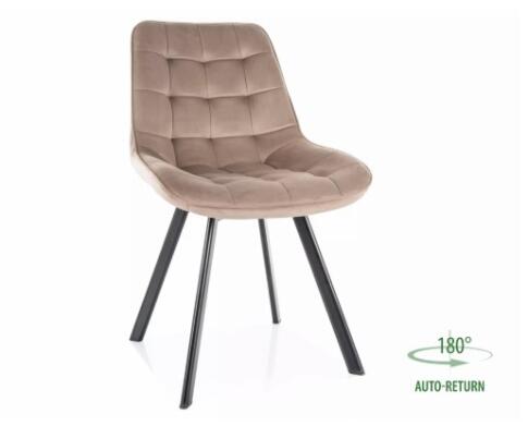 Стул SIGNAL MONTI Velvet Bluvel 40 темно-бежевый/черный, поворотный