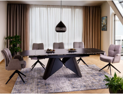 Стол обеденный SIGNAL ARMANDO черный/черный 160-240/90