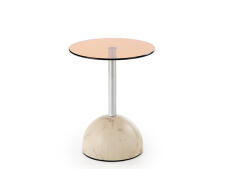 Стол журнальный HALMAR ARIANA бежевый мрамор/коричневый