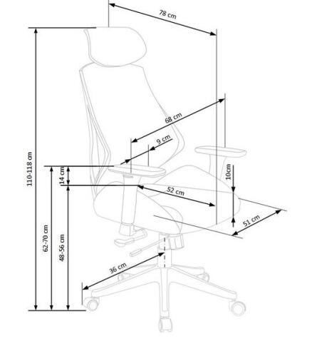 Кресло компьютерное HALMAR HASEL черный/серый