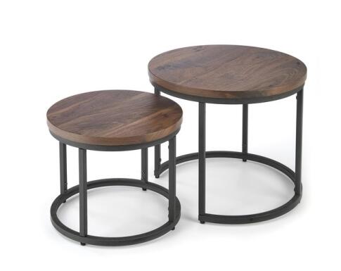 Комплект HALMAR OREO (2 стола журнальных) ореховый/черный