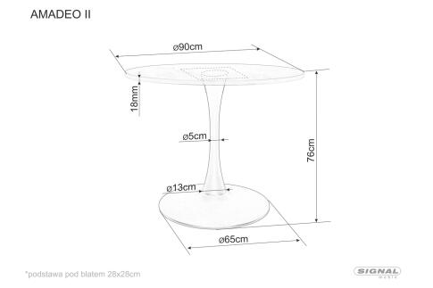 Стол обеденный SIGNAL AMADEO II орех/черный мат 90