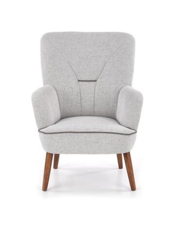 Кресло HALMAR BISHOP светло-серый/орех