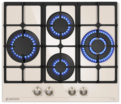 Варочная панель газовая MEFERI MGH604BG GLASS RETRO