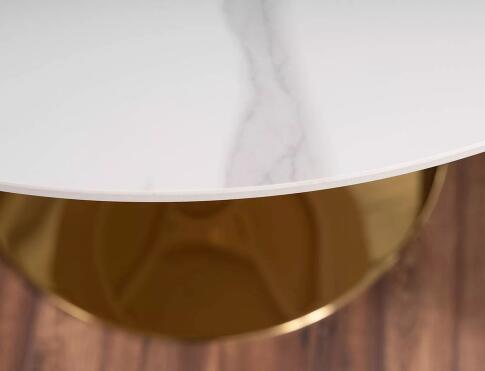 Стол обеденный SIGNAL ESPERO белый мрамор/золотой 90