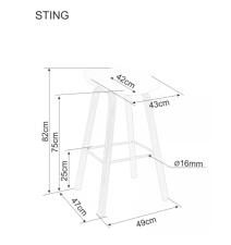 Стул барный SIGNAL STING белый/дуб