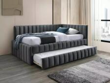 Кровать SIGNAL ALFIE Velvet Bluvel 14 темно-серый, 120/200