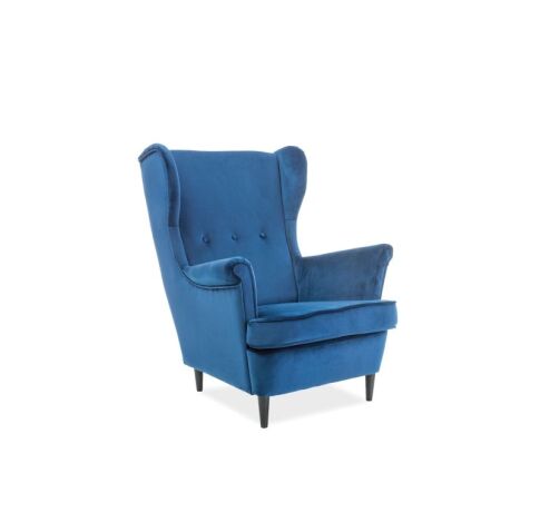 Кресло SIGNAL LORD Velvet Bluvel 86 темно-синий/венге