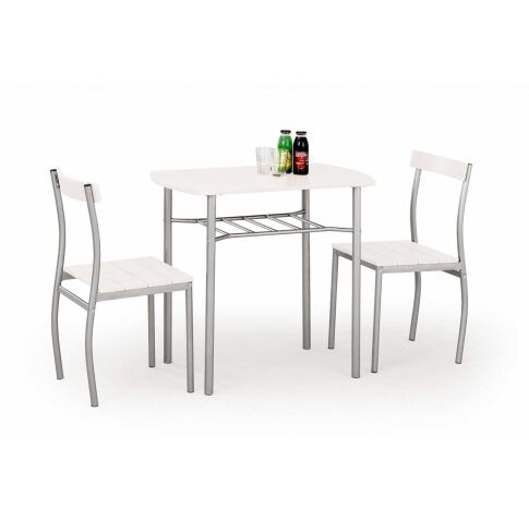 Комплект HALMAR LANCE (стол+ 2 стула) белый/серый, 82/50/75