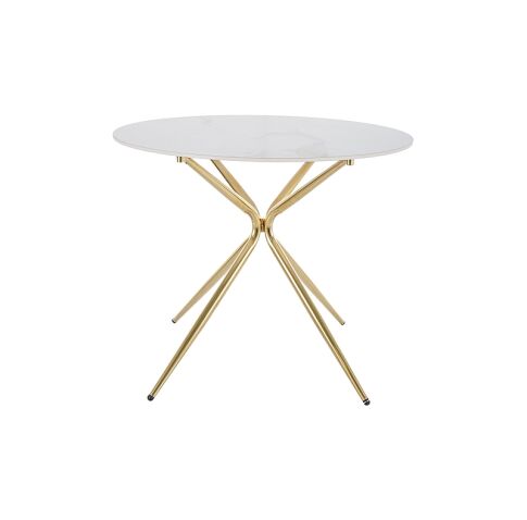 Стол обеденный SIGNAL AZALIA Ceramic белый/золотой 90