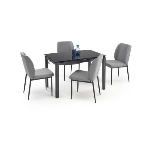 Комплект HALMAR JASPER (стол + 4 стула) серый/черный