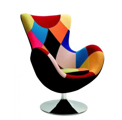 Кресло HALMAR BUTTERFLY PATCHWORK разноцветный/хром