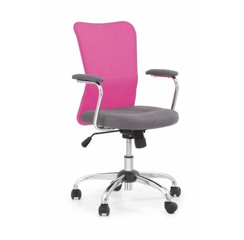 Кресло компьютерное HALMAR ANDY серый/розовый