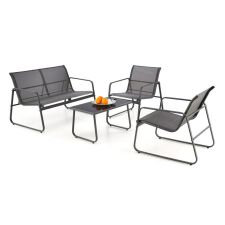 Комплект HALMAR CONOR (софа + 2 кресла + стол журнальный) темно-серый/светло-серый
