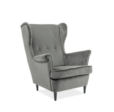 Кресло SIGNAL LORD Velvet Bluvel 14 серый/венге