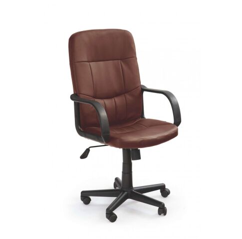 Кресло компьютерное HALMAR DENZEL экокожа, т.коричневый/черный