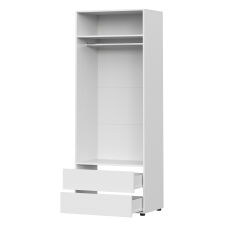Шкаф NN Мебель (МС Токио) Белый текстурный, двухстворчатый с 2 ящ.