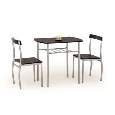 Комплект HALMAR LANCE (стол+ 2 стула) венге/серый, 82/50/75